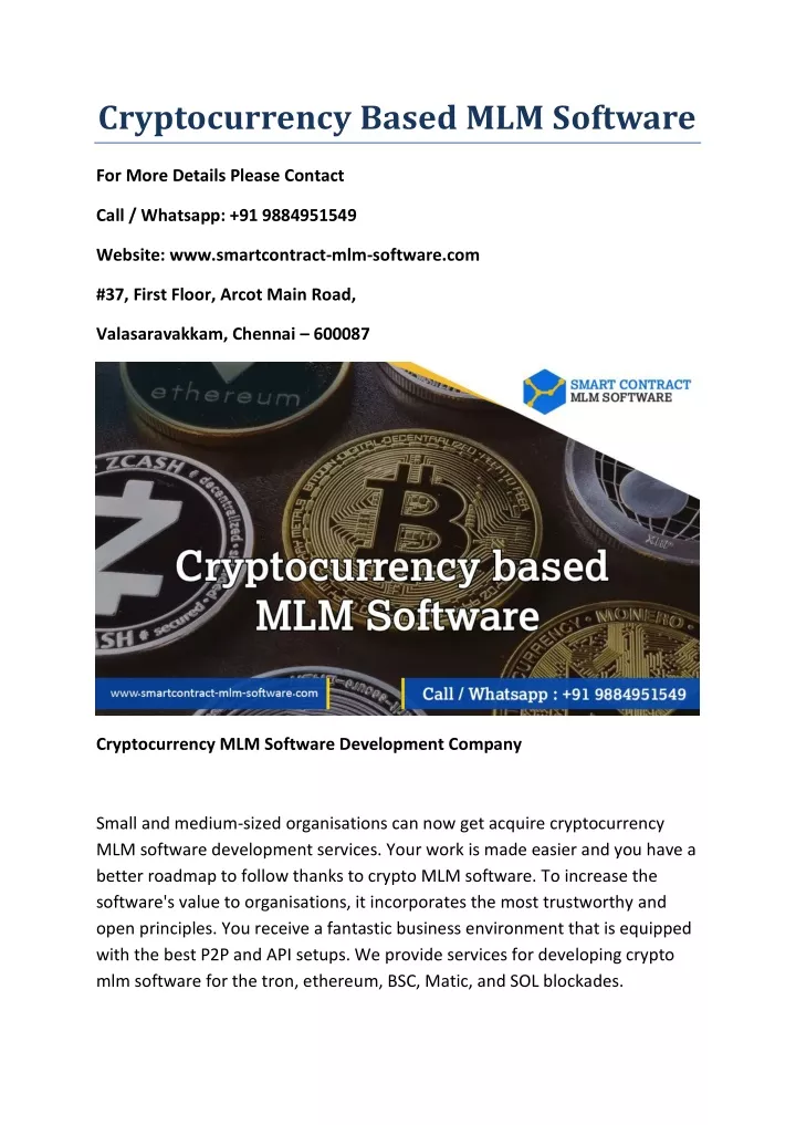 cryptocurrency based mlm software