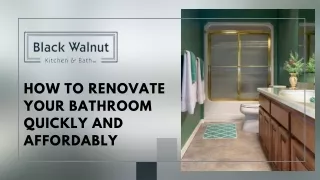 how to renovate your bathroom quickly