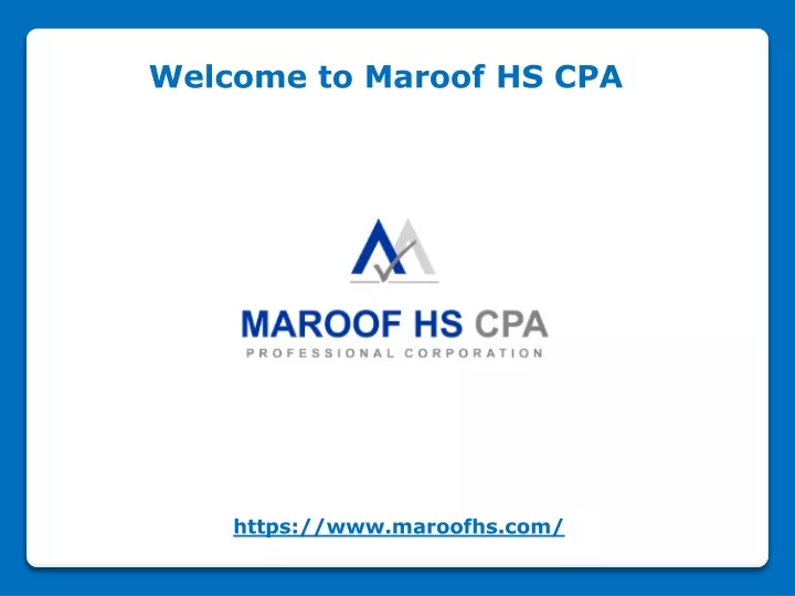 welcome to maroof hs cpa