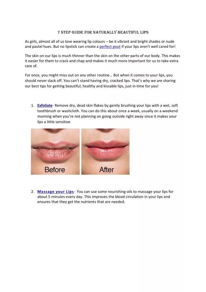 7 step guide for naturally beautiful lips