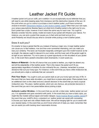 leather jacket fit guide
