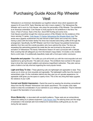 purchasing guide about rip wheeler vest