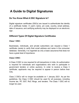 a guide to digital signatures