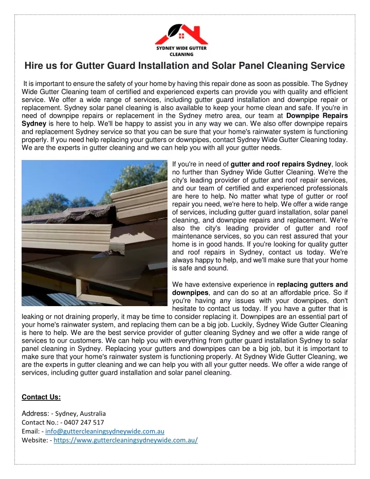 hire us for gutter guard installation and solar