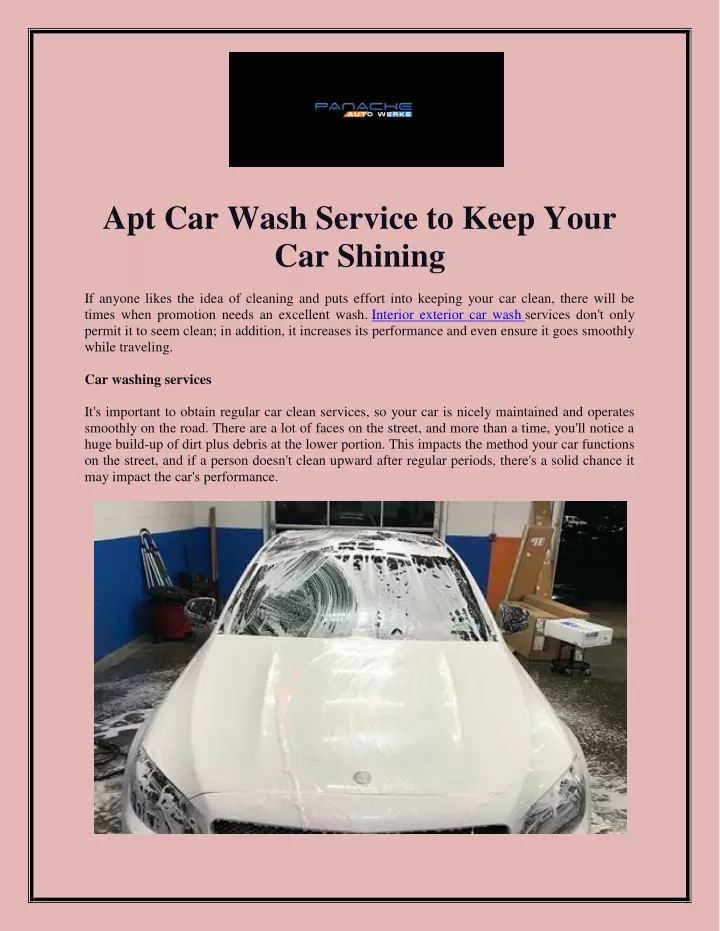 apt car wash service to keep your car shining