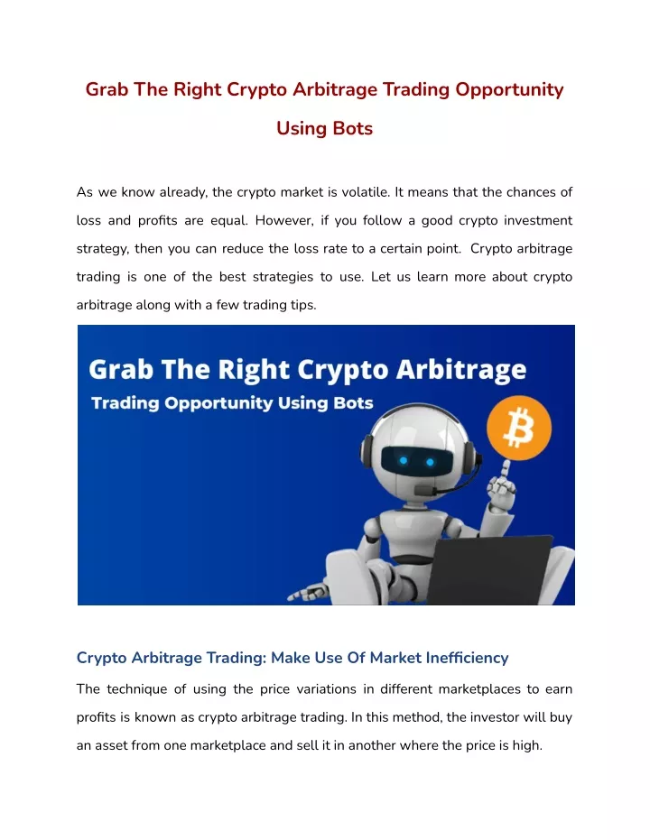 grab the right crypto arbitrage trading