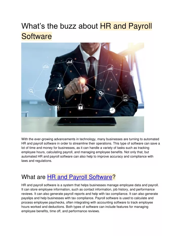 what s the buzz about hr and payroll software