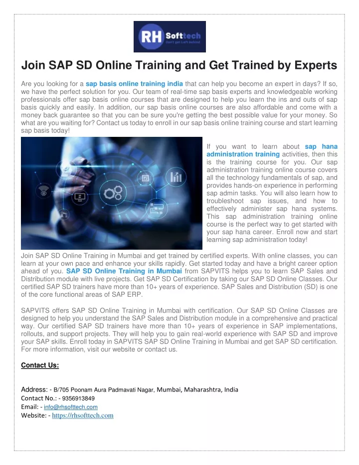 join sap sd online training and get trained