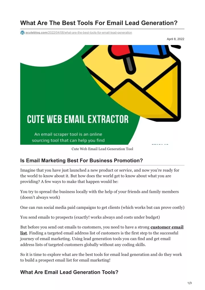 what are the best tools for email lead generation