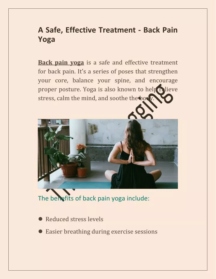 a safe effective treatment back pain yoga