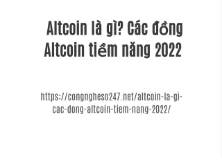 altcoin l g c c ng altcoin ti m n ng 2022