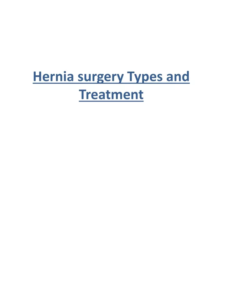 hernia surgery types and treatment