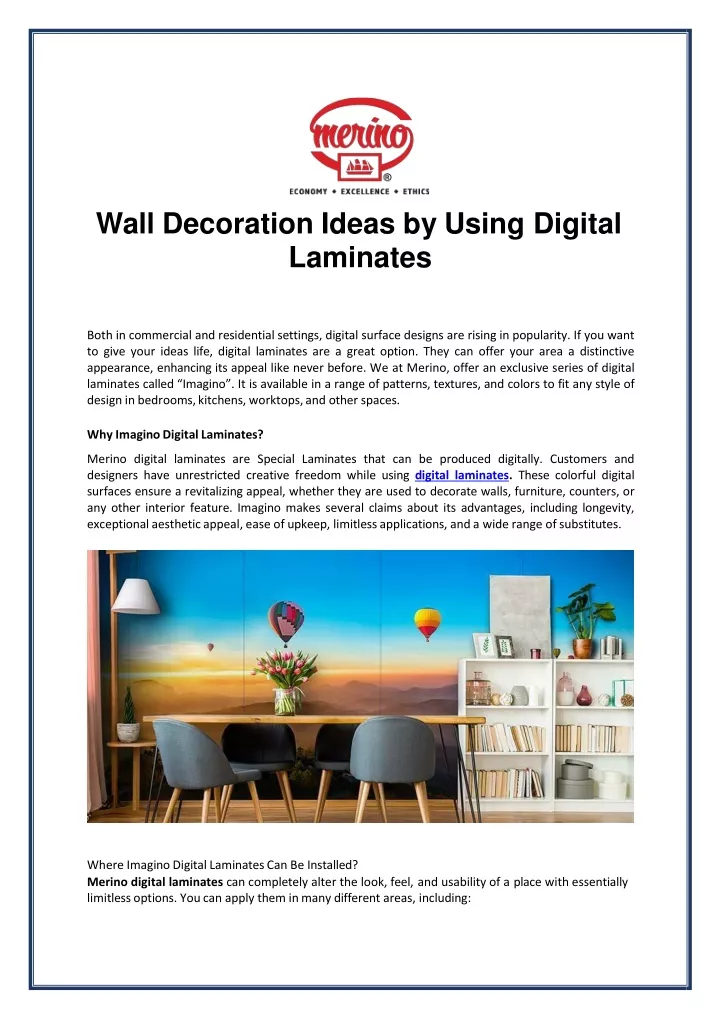 wall decoration ideas by using digital laminates