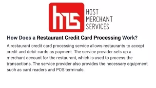 how does a restaurant credit card processing work
