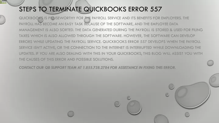 steps to terminate quickbooks error 557