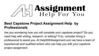 best capstone project assignment help