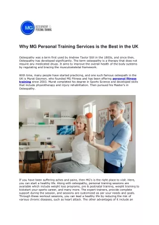 Why MG Personal Training Services is the Best in the UK