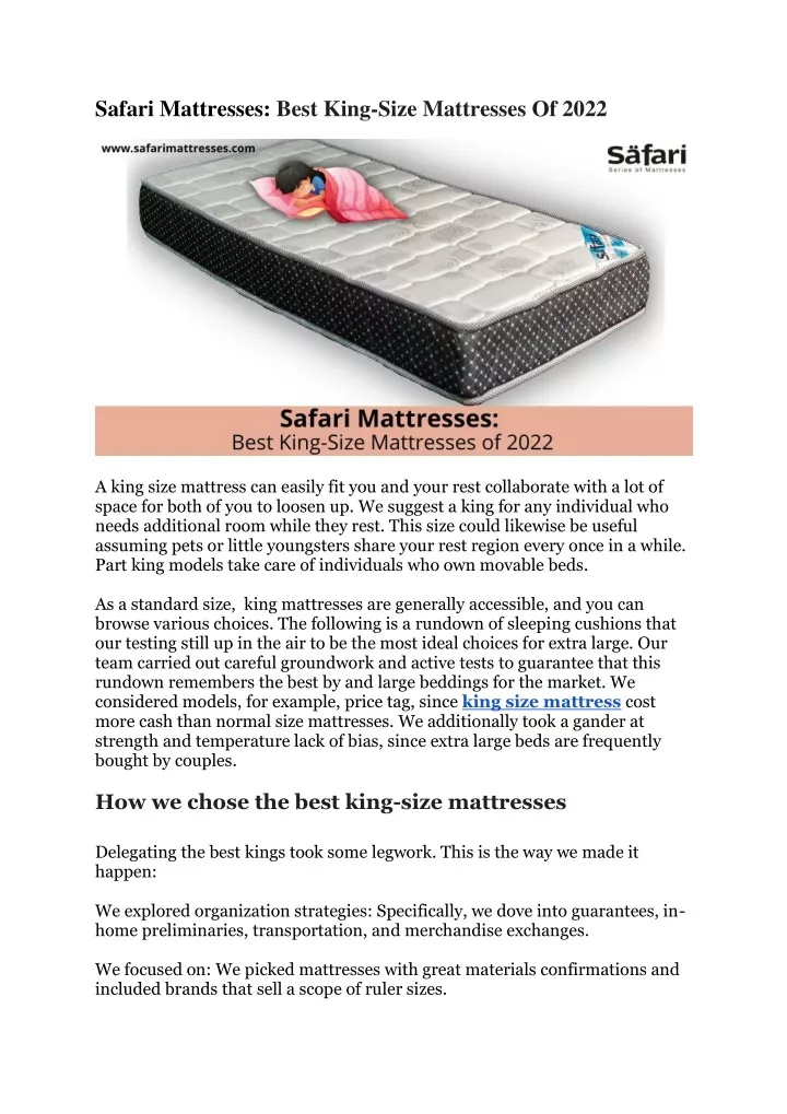 safari mattresses best king size mattresses