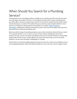 When Should You Search for a Plumbing Service.docx