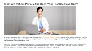 what are patient portals and does your practice