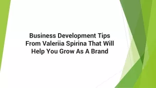 Business Development Tips From Valeriia Spirina That Help You Grow As Brand