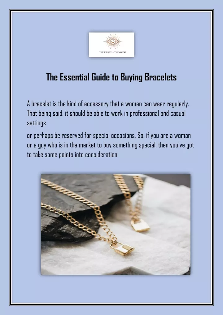 the essential guide to buying bracelets