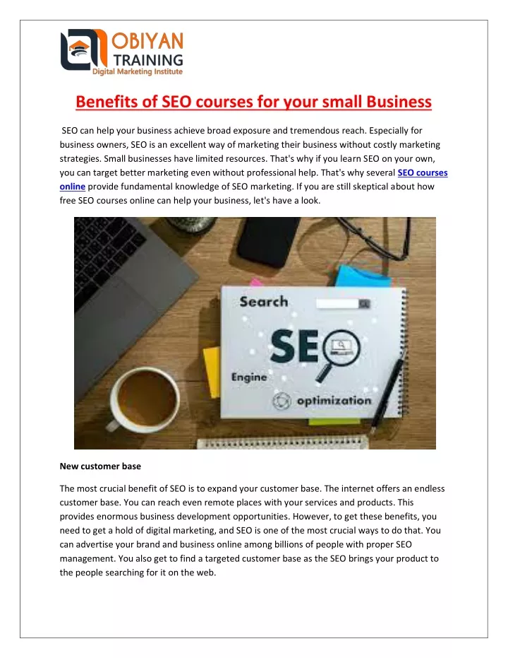 benefits of seo courses for your small business