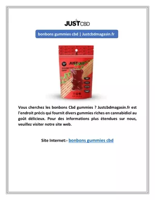 bonbons gummies cbd | Justcbdmagasin.fr