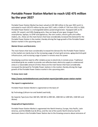 portable power station market to reach