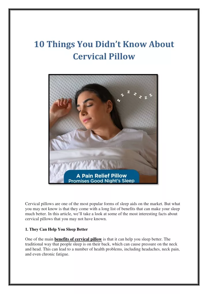 10 things you didn t know about cervical pillow