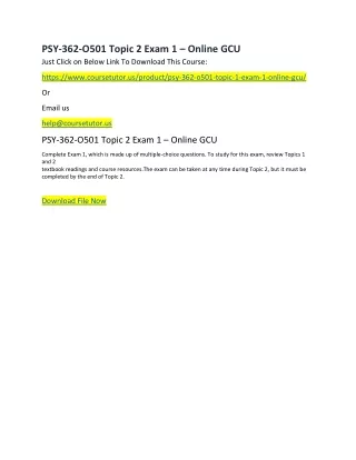 psy 362 o501 topic 2 exam 1 online gcu just click