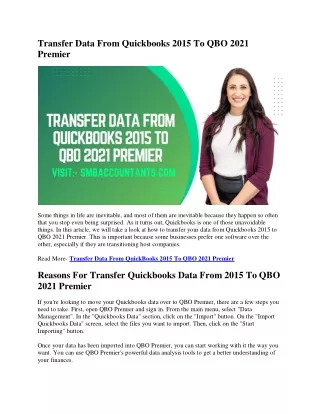 Transfer Data From Quickbooks 2015 To QBO 2021 Premier( 12-08-2022) 888438489,