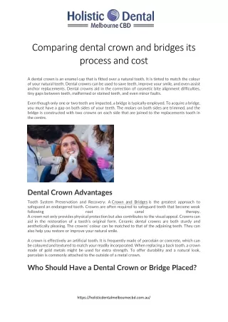 Comparing dental crown and bridges its process and cost