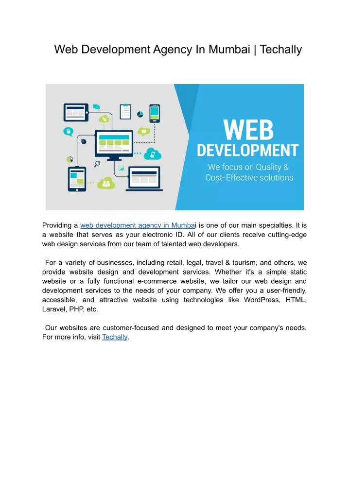 web development agency in mumbai techally