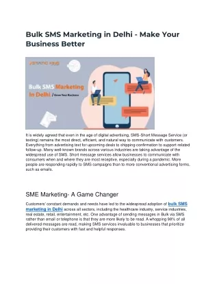 Bulk SMS Marketing in Delhi
