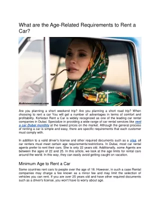 what are the age related requirements to rent