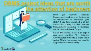 DBMS project ideas that are worth the attention of beginners