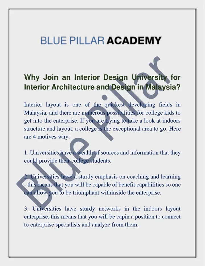 PPT - Why Join an Interior Design University for Interior Architecture ...