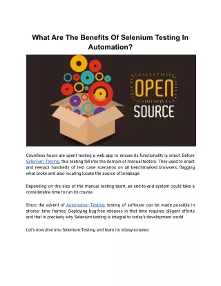 What Are The Benefits Of Selenium Testing In Automation_
