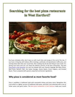 Searching for the best pizza restaurants in West Hartford