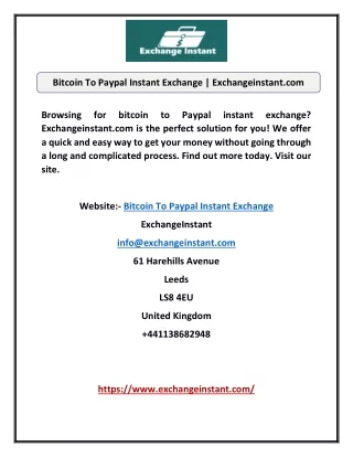 bitcoin to paypal instant exchange