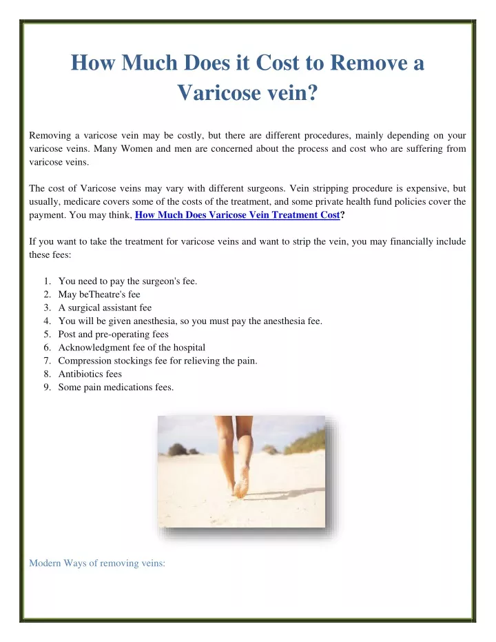 how much does it cost to remove a varicose vein