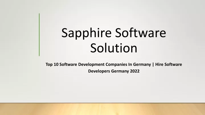 sapphire software solution