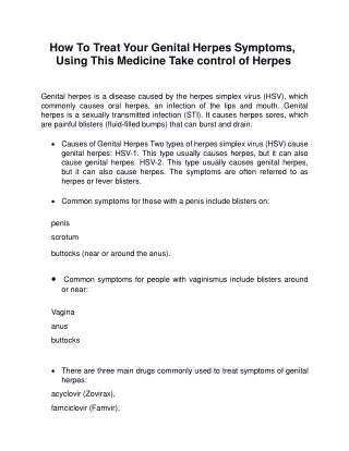 Don't suffer from recurrent genital herpes again, Use Valtrex And Get Rid of genital herpes