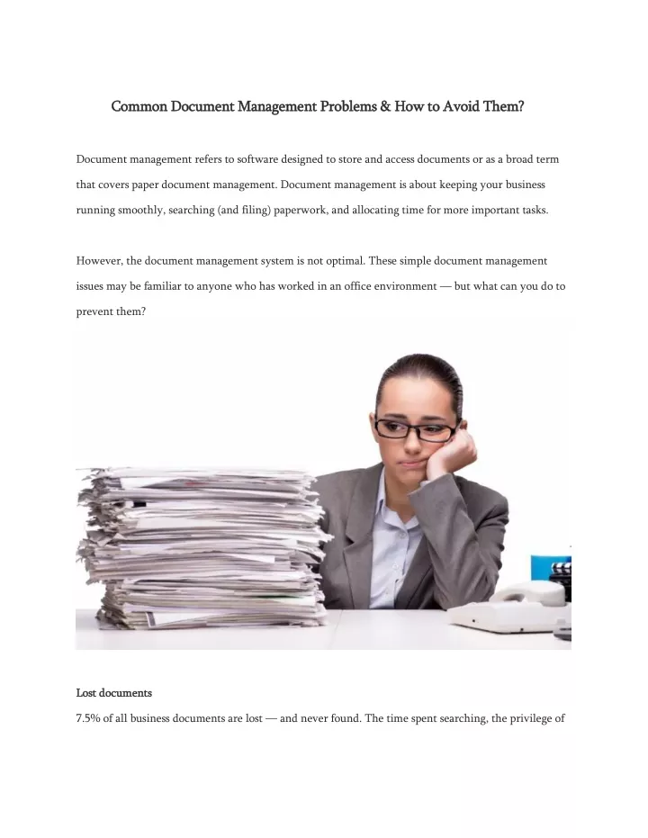 common document management problems common