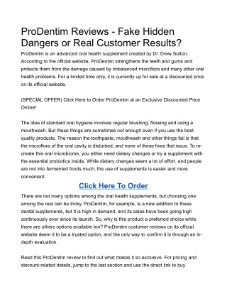 prodentim reviews fake hidden dangers or real