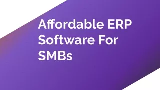 Affordable ERP Software For SMBs
