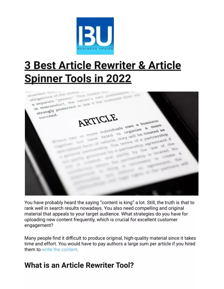 3 best article rewriter article spinner tools