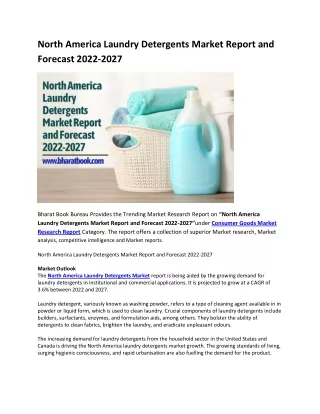 North America Laundry Detergents Market Report and Forecast 2022-2027