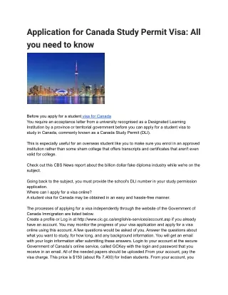 Canada Study Permit Checklist | Azent Overseas Education
